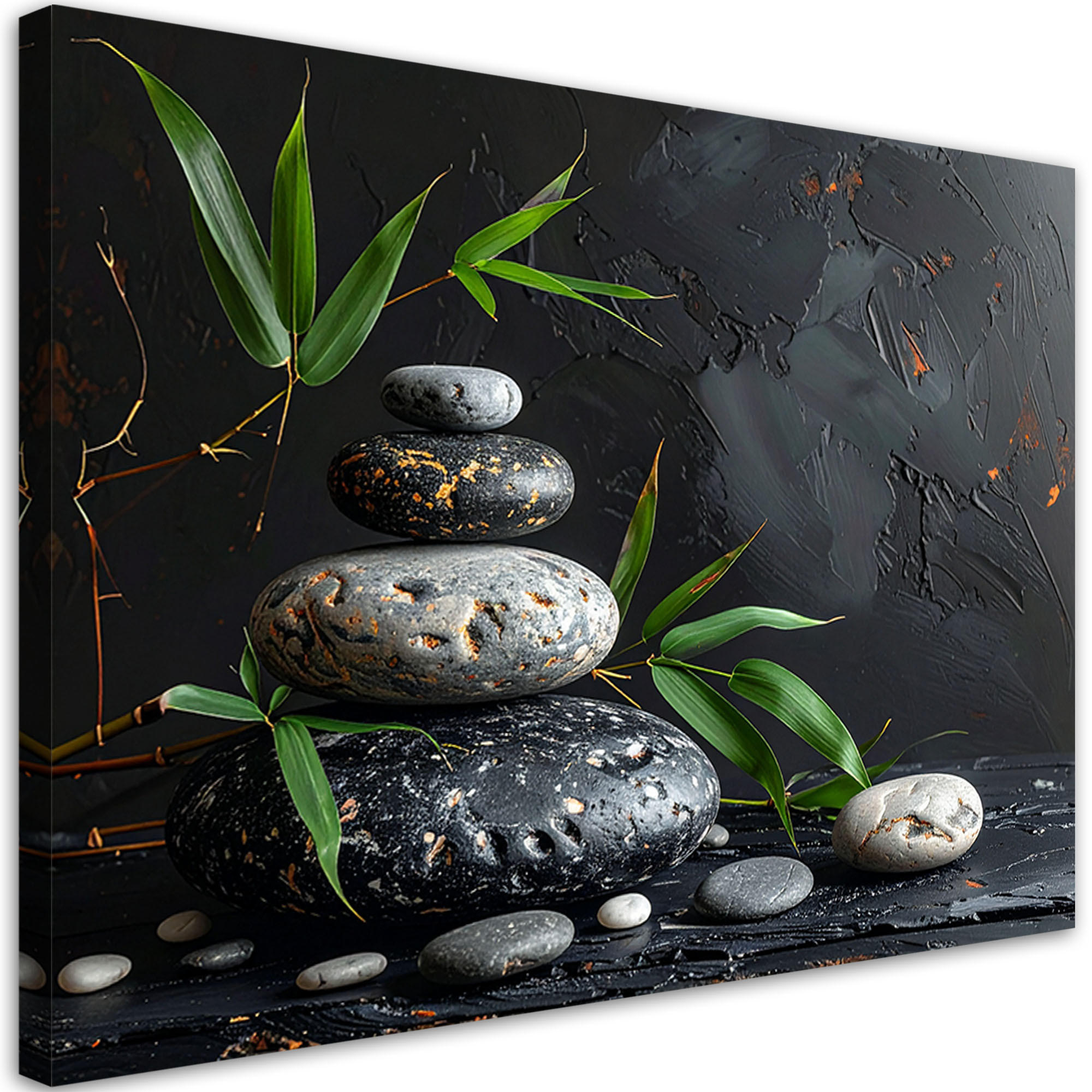 Feeby Leinwandbild Schwarz 30x20 cm
