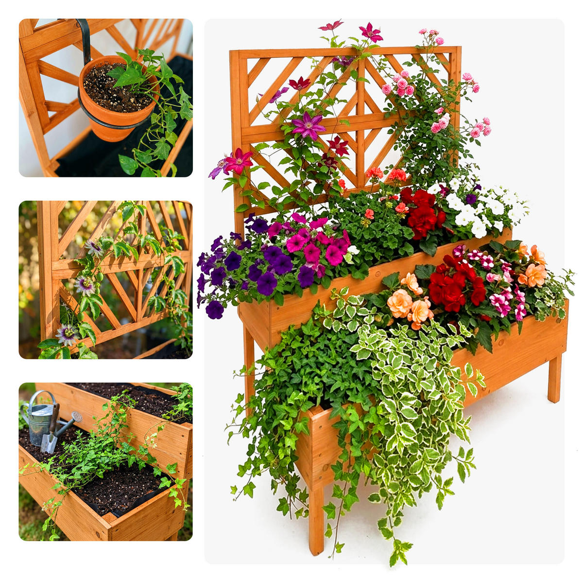 SADILICA - narančasta, drvo (109/135/62cm) - Relaxdays