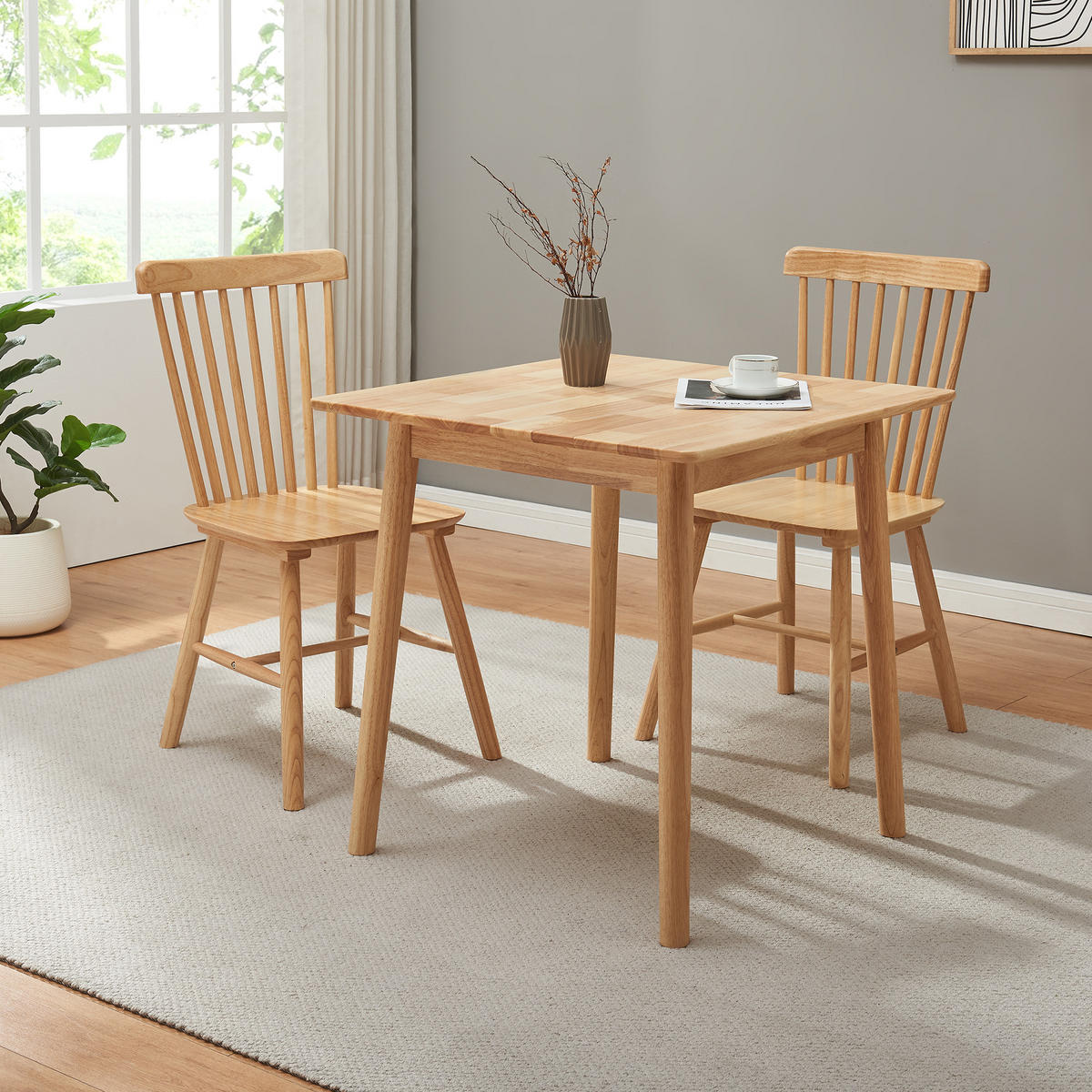 JÍDELNÍ STŮL Klijori - přírodní, dřevo (75/75/73.5cm) - [en.casa]