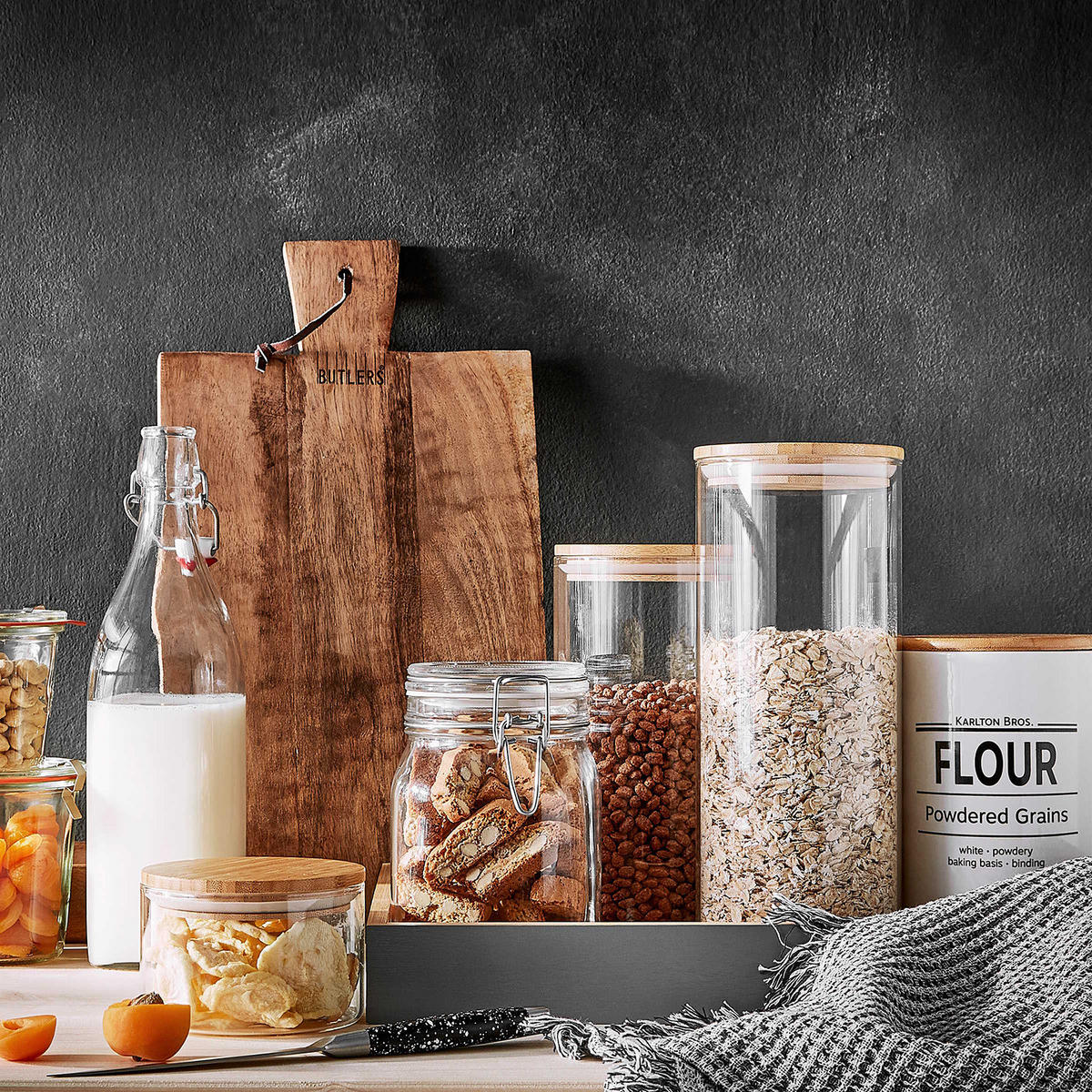 VORRATSDOSE Karlton Bros. - Weiß, Keramik/Holz (11/18/11cm) - Butlers