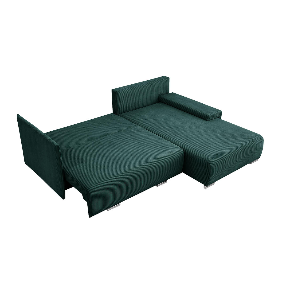 ECKSOFA TRAWANGA L mit Schlaffunktion, Grün - Grün, Textil (246/188cm) - Fedve