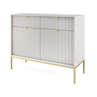 SIDEBOARD 104 cm mit Schubladen Galla, Sideboard, Grau + Gold - Goldfarben/Grau, Holz (104/83/39cm) - Emporius