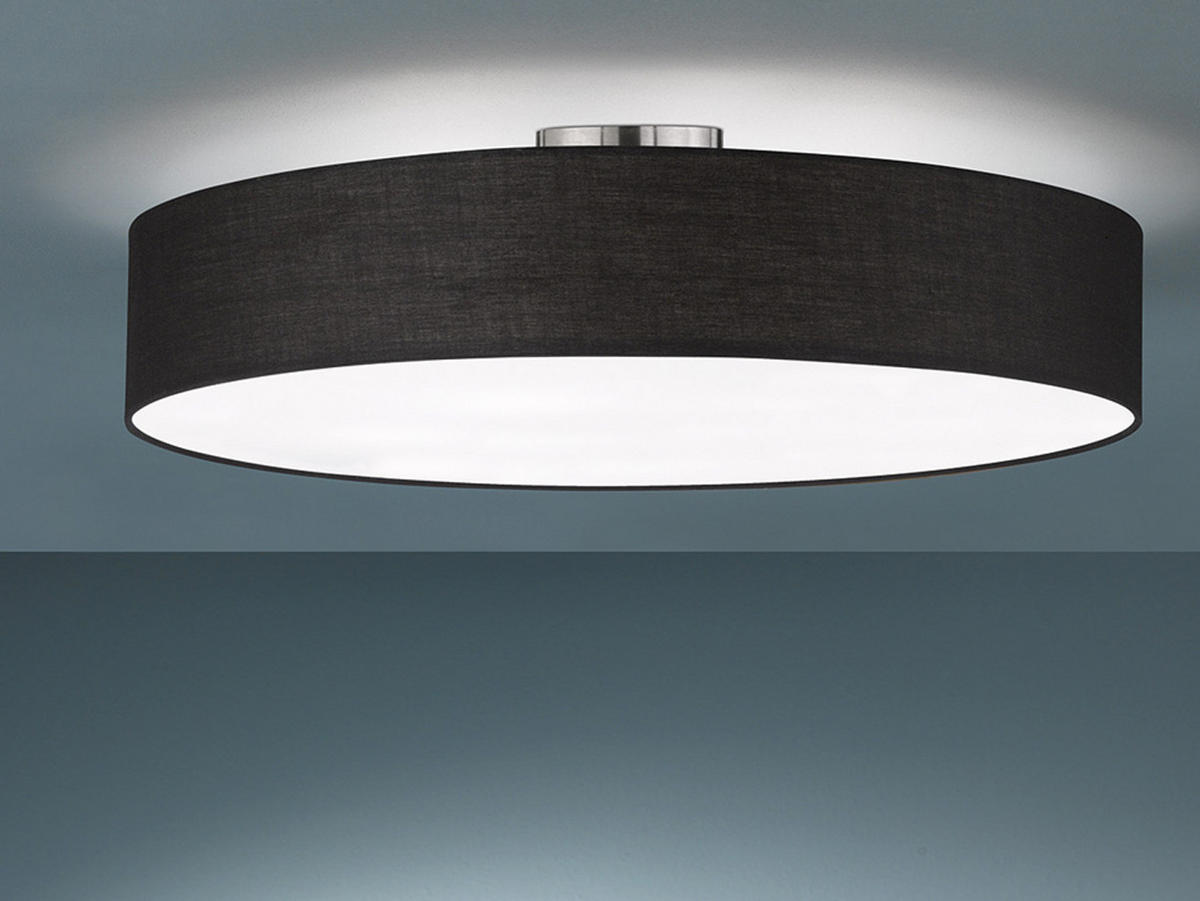 LED-DECKENLAMPE Ø65cm, Lampenschirm Stoff Schwarz - Schwarz, Textil (65/65/17cm) - meineWunschleuchte