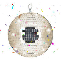 DISCOKUGEL - Beige, Glas/Textil (20/20/20cm) - Relaxdays