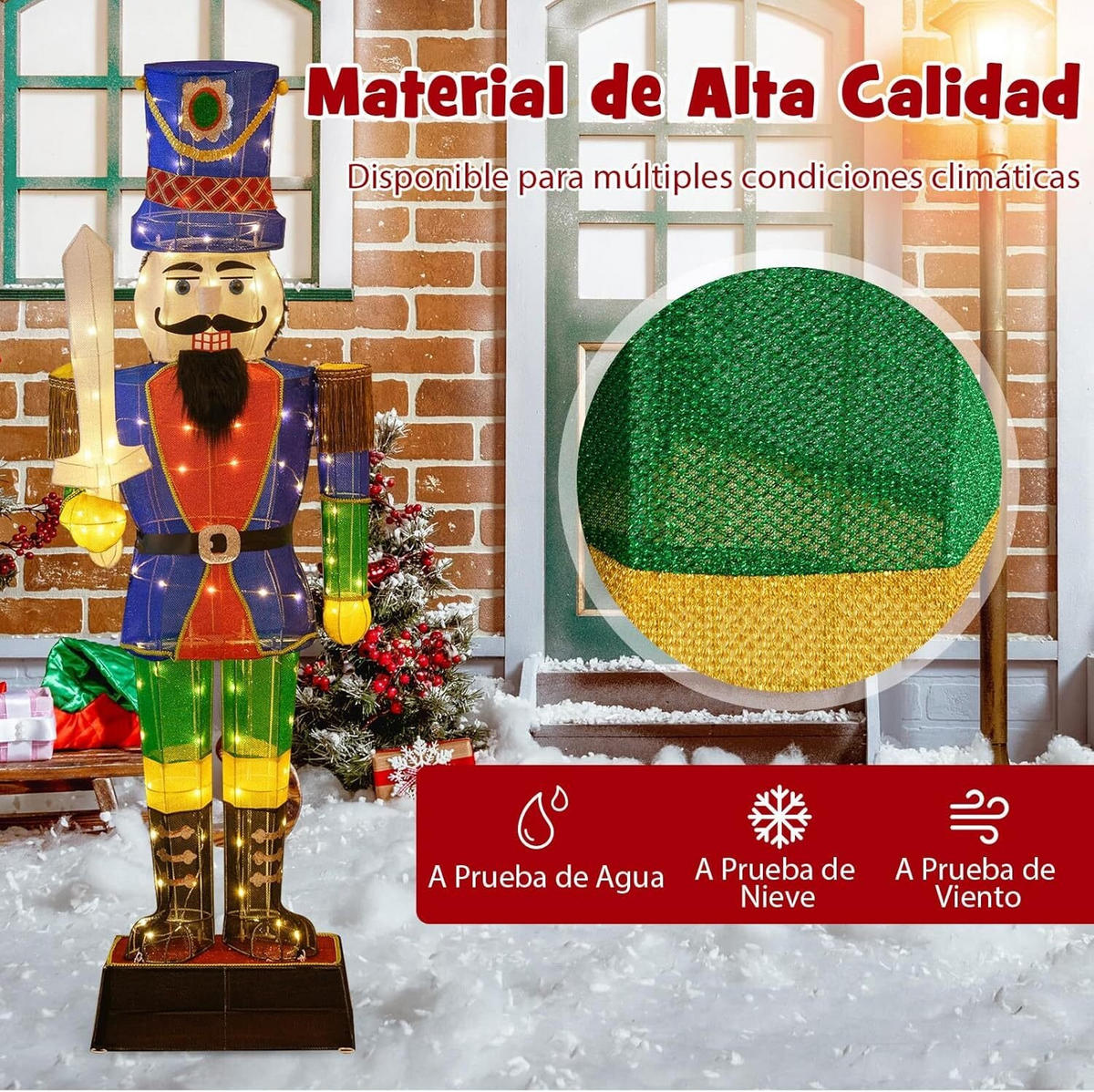 WEIHNACHTSFIGUR 184cm Multicolor - Multicolor, Metall (50/16/34cm) - COSTWAY