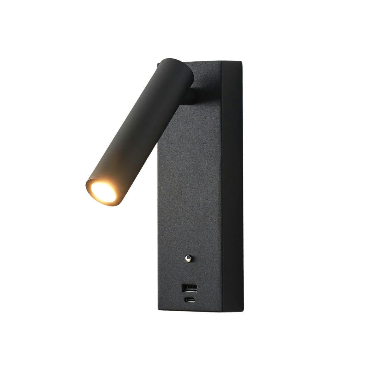 WANDLEUCHTE Tofino, Schwarz, 18cm, Dimmbar - Schwarz, Metall (6/18/2cm) - KOSILUM