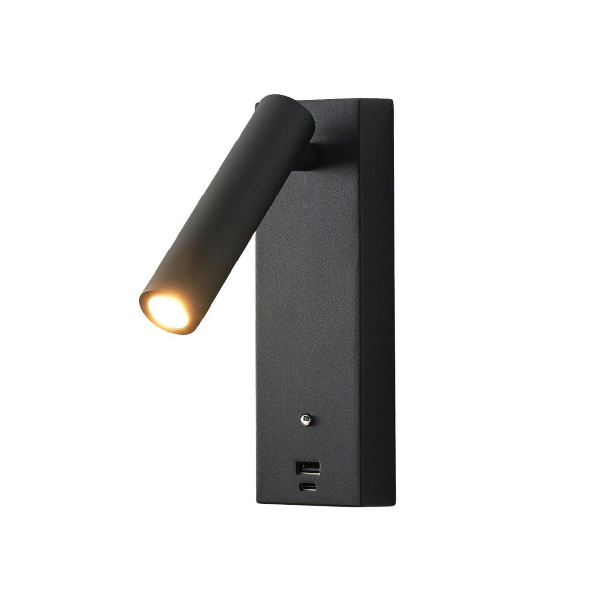 WANDLEUCHTE Tofino, Schwarz, 18cm, Dimmbar - Schwarz, Metall (6/18/2.5cm) - KOSILUM