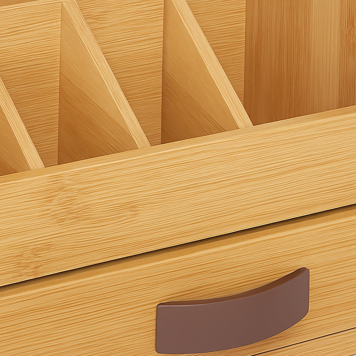 SCHREIBTISCHORGANIZER - Hellbraun, Holz/Kunststoff (14/24/19cm) - Relaxdays