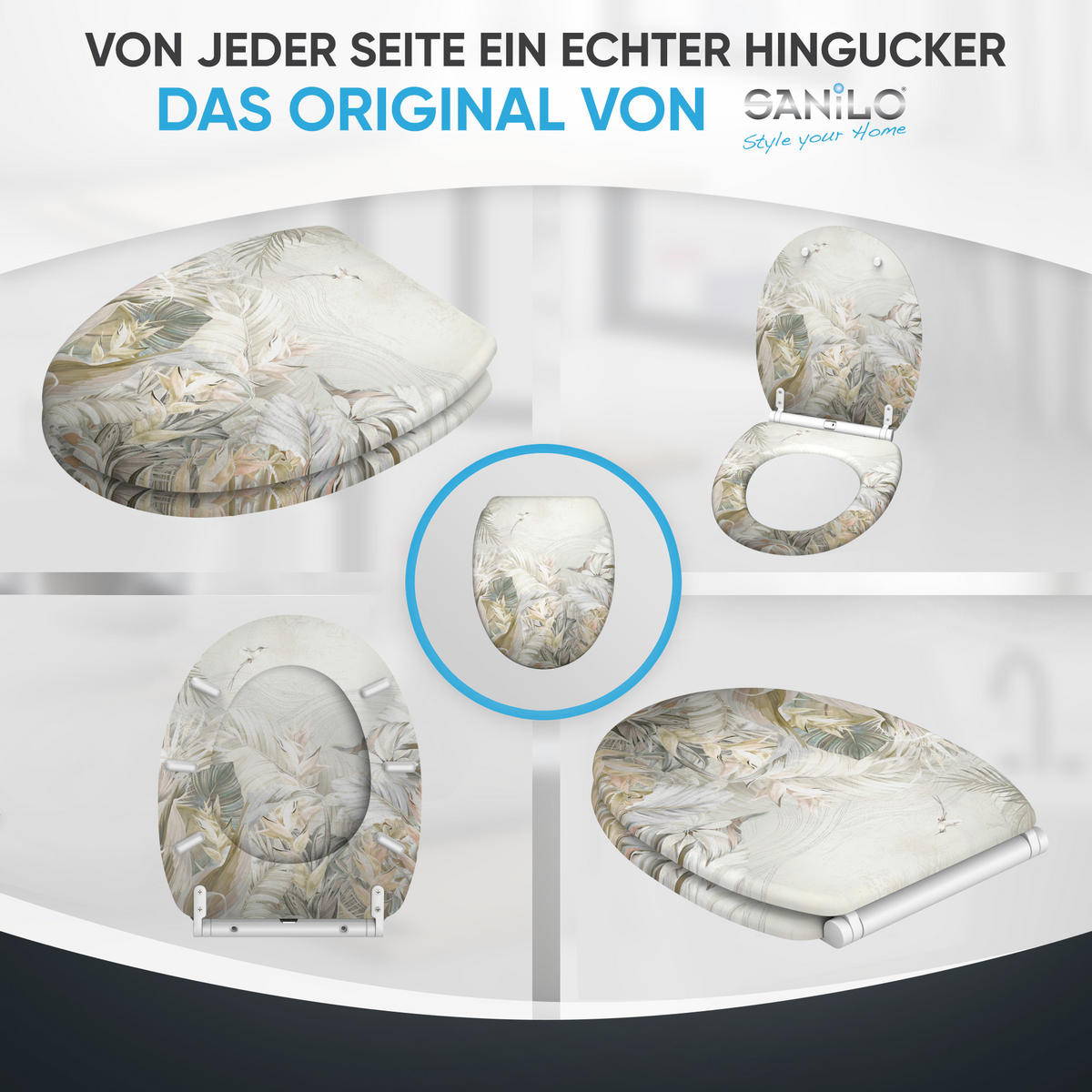WC-SITZ mit Absenkautomatik & Top Fix Hortus - Weiß, Holzwerkstoff (37.7/5.5/48cm) - Sanilo