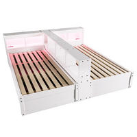 STAURAUMBETT 90/180/200 cm DE-32622 mit LED Weiß - Weiß, Holzwerkstoff (90/200cm) - ComfortXL