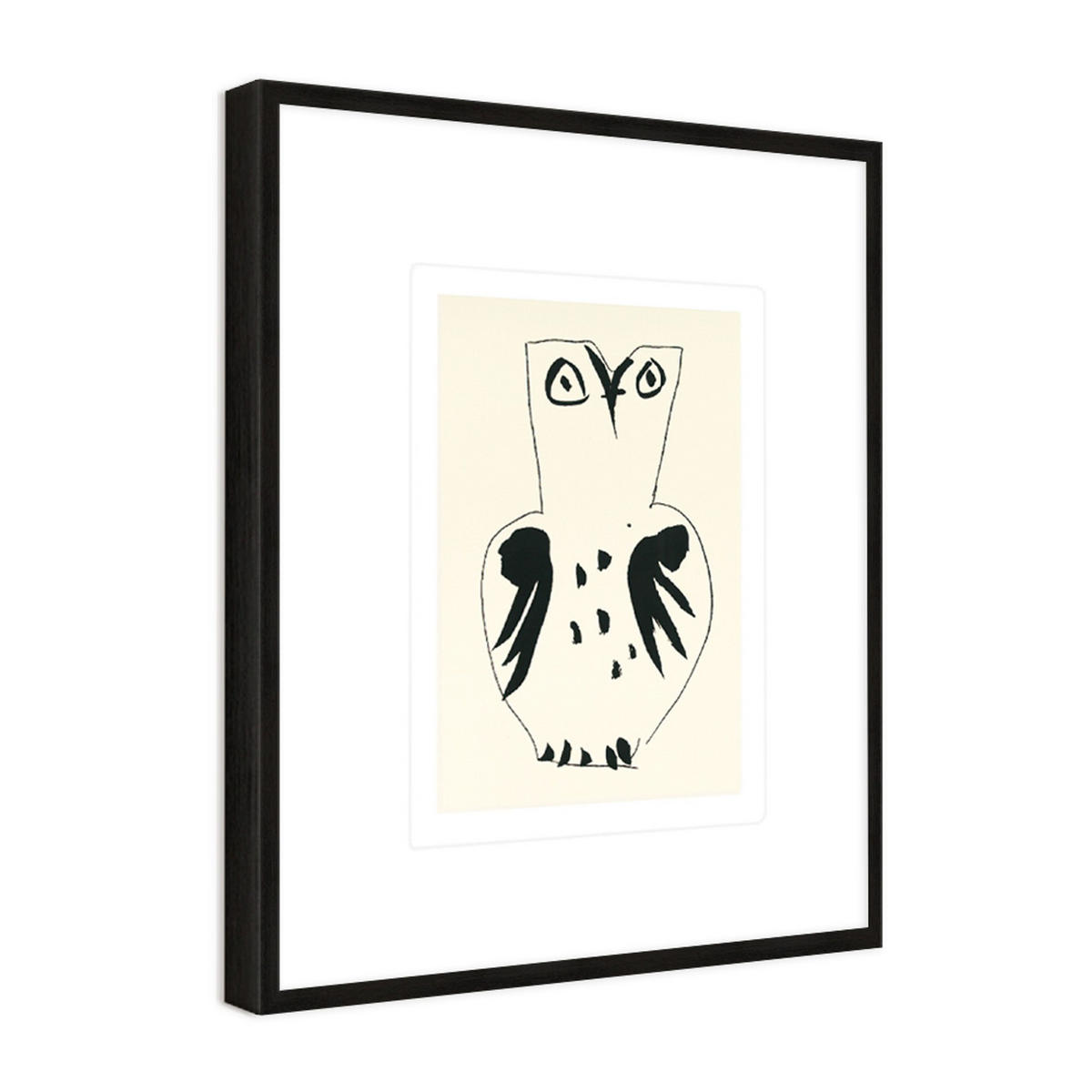 BILD gerahmt 53x63 cm Pablo Picasso „Eule“ - Weiß, Holz (53/63cm) - artissimo