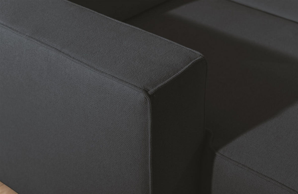 ECKSOFA Schlafsofa Waldo In Stoff Poso - Blaugrau, Holzwerkstoff/Textil (260/173cm) - Fun Möbel