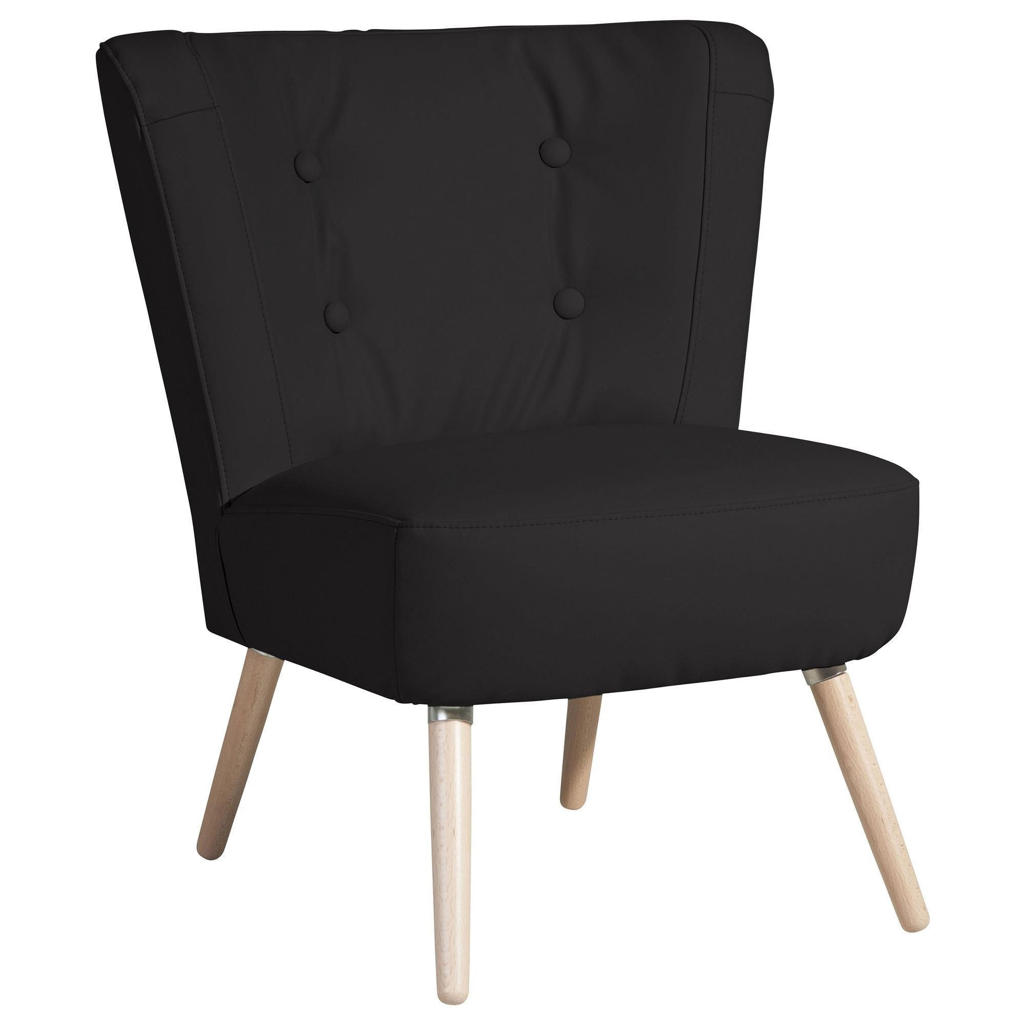 SESSEL Kassi Bezug Kunstleder Buche natur / schwarz - Schwarz, Kunststoff (69/80/68cm) - 58aufmkessel