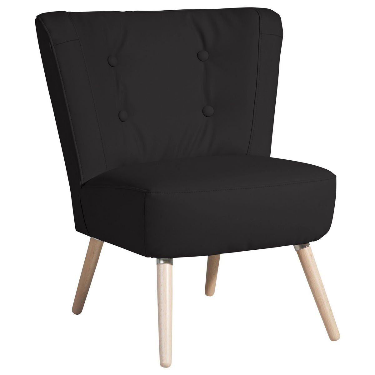 SESSEL Kassi Bezug Kunstleder Buche natur / schwarz - Schwarz, Kunststoff (69/80/68cm) - 58aufmkessel