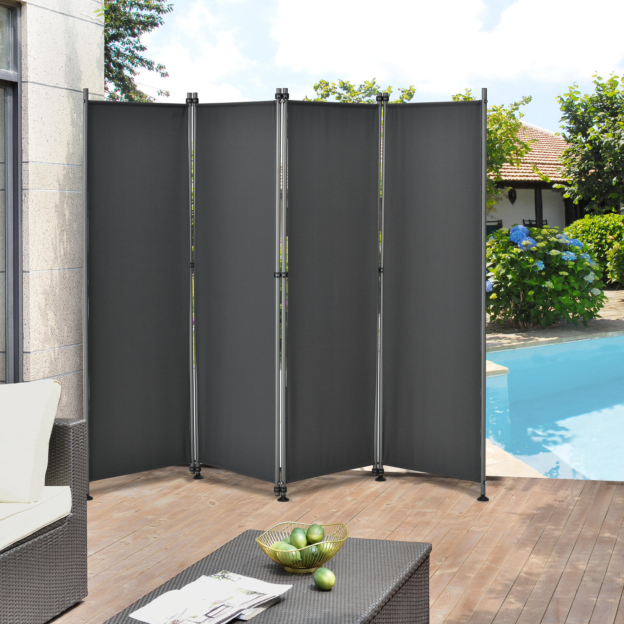 SICHTSCHUTZ Modica - Dunkelgrau, Textil/Metall (215/170cm) - pro.tec