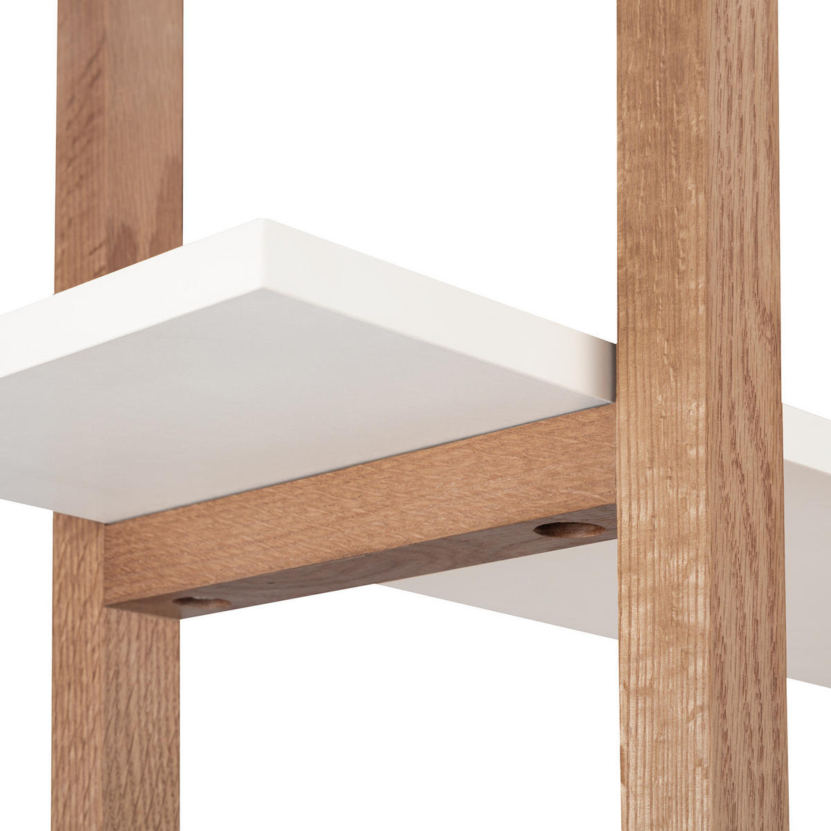 BÜCHERREGAL - Eiche teilmassiv, Weiß / Eiche - Weiß, Holzwerkstoff (110/190/28cm) - home24