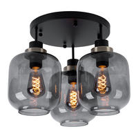DECKENLEUCHTE Metall Schwarz matt rauch - Schwarz, Glas (45/45/33cm) - Globo Lighting