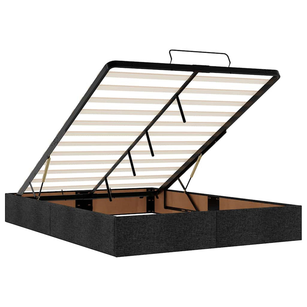 OTTOMAN-BETT Ohne Matratze Schwarz 140/200 Cm Stoff - Schwarz, Holzwerkstoff (140/200cm) - vidaXL
