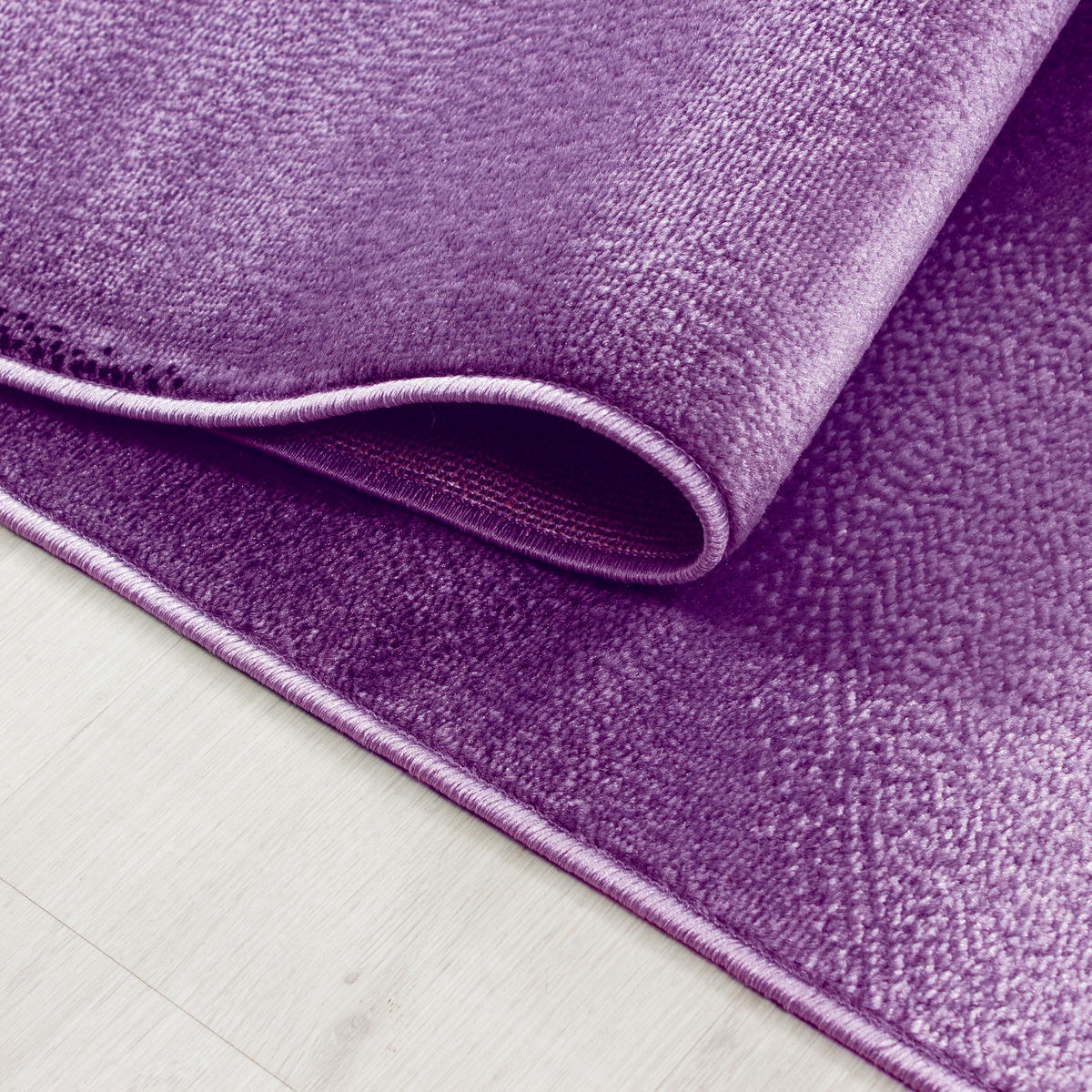 TEPPICH Kurzflor Abstrakte Wellen Polypropylen Wohnzimmer Violett Rechteckig 120x170 - Lila, Textil (120/170cm) - KADIMA DESIGN