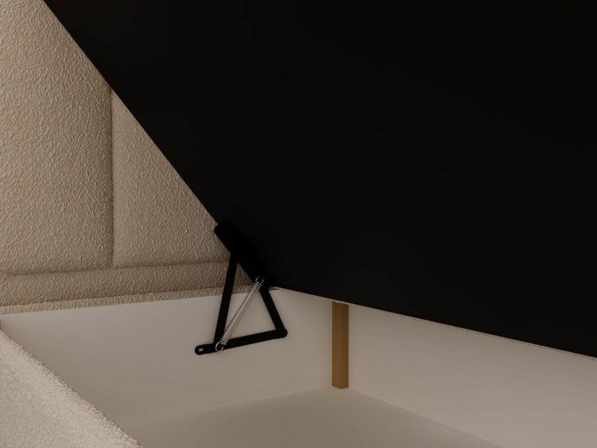 BOXBETT Cloud 180x200 Bouclé-Stoff Creme - Creme, Holz/Textil (180/200cm) - Graingold