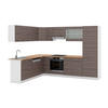 ECKKÜCHE R-Line Edelgrau/Weiß 227 x 287 cm, AP Eiche - Braun/Weiß, Holzwerkstoff (287/81.6/60cm) - Vicco