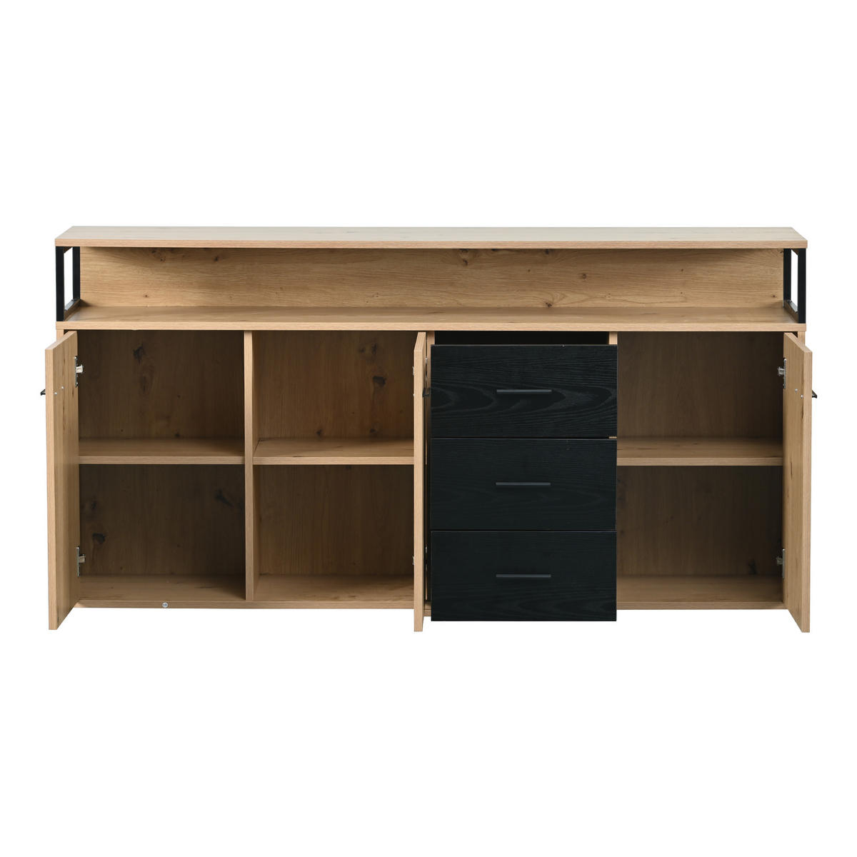 SIDEBOARD Holzeffekt 150/35/75,9 cm - Braun, Holzwerkstoff/Metall (35/75.9/150cm) - Urban Meuble