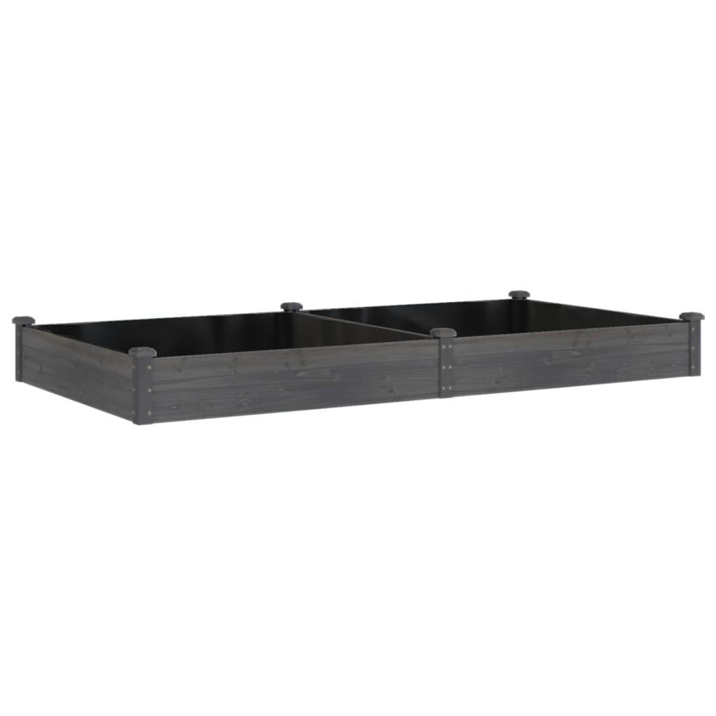 HOCHBEET mit Einsatz Grau 240x120x25 cm Massivholz Tanne - Grau, Holz (240/25/120cm)