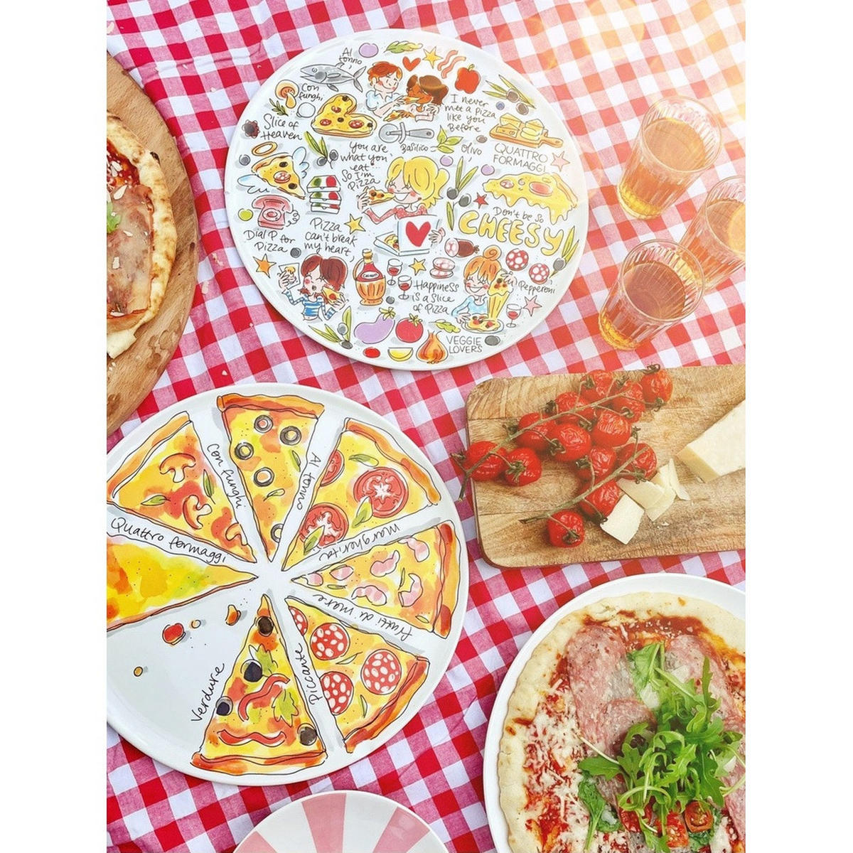 TELLER Pizza Sharing Slices in Bunt - 31cm - Multicolor, Keramik (31/31/2cm) - Blond Amsterdam