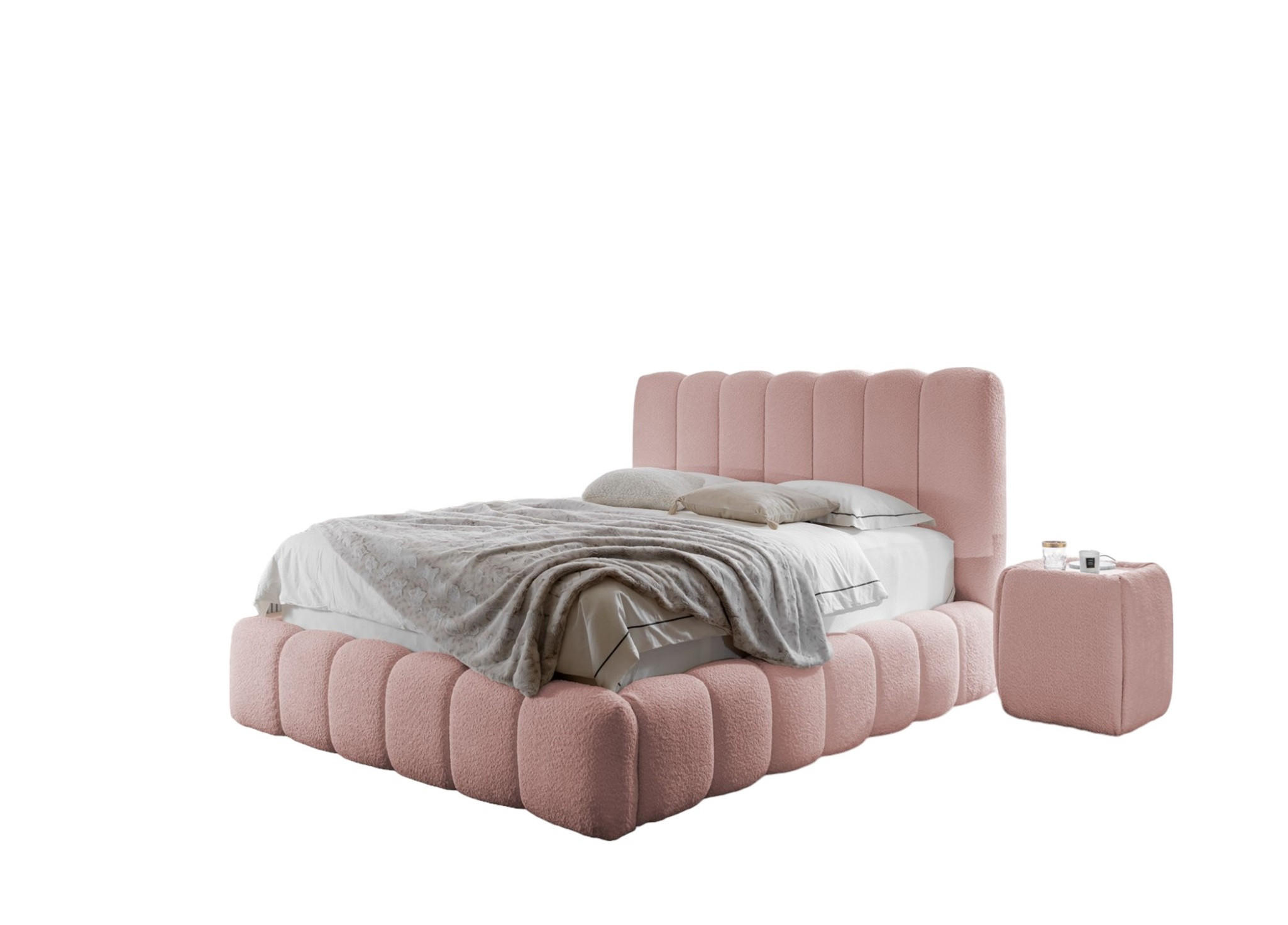 Fun Möbel Polsterbett Rosa 200x200 cm