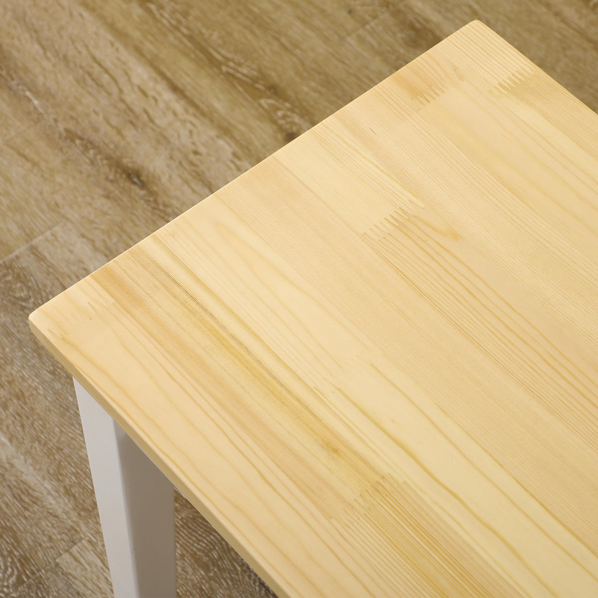 SITZBANK 2-Sitzer Essbank Holzbank, Küchenbank für Eingang bis 220 kg belastbar - Naturfarben/Weiß, Holz (36/45/102cm) - HOMCOM
