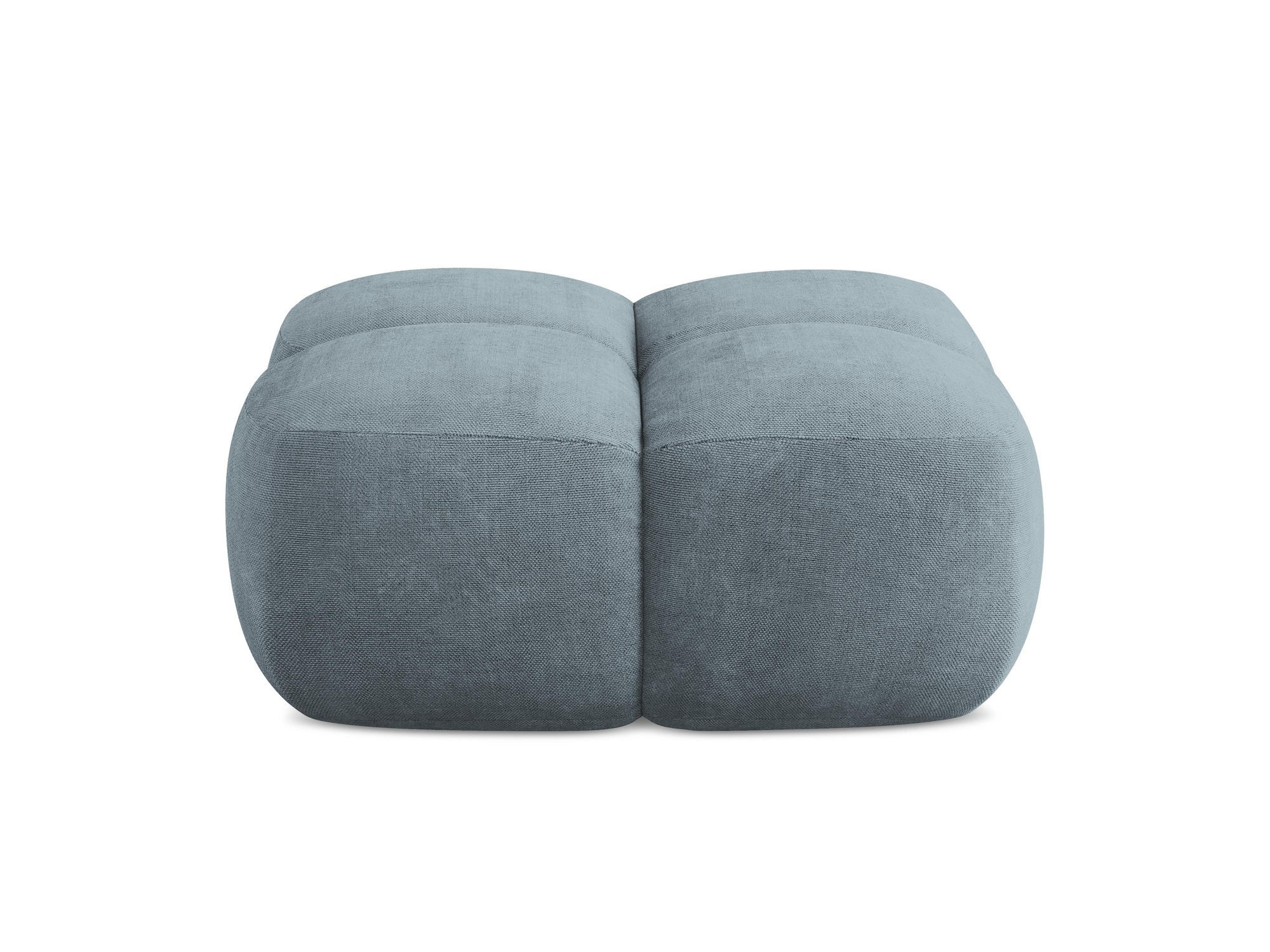 POUF Chenille Stoff Blau - Pastellblau/Schwarz, Holzwerkstoff/Kunststoff (90/39/90cm) - Makamii