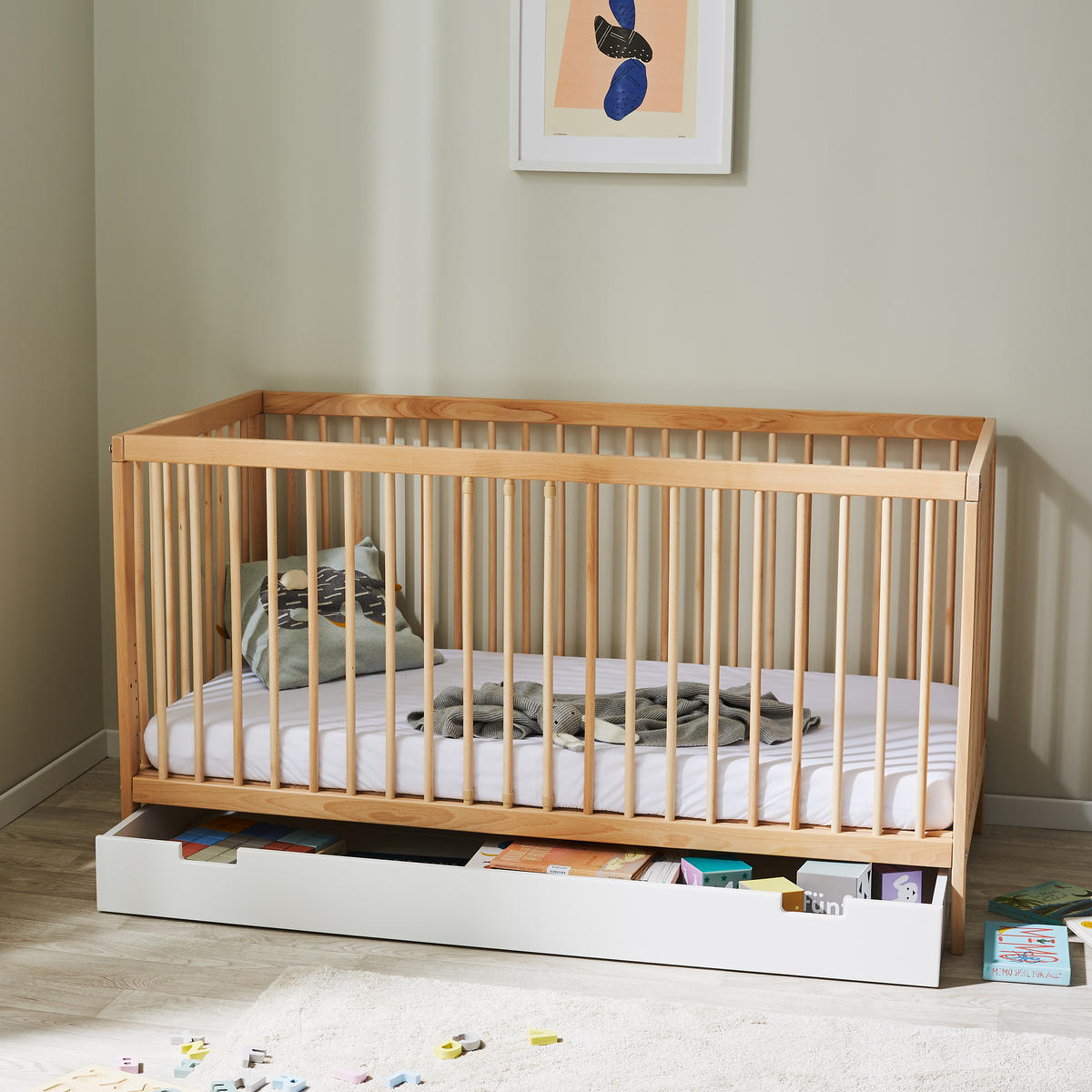 KINDERBETT Leni mit Schublade - Naturfarben, Holz (70/140cm) - Kids Collective