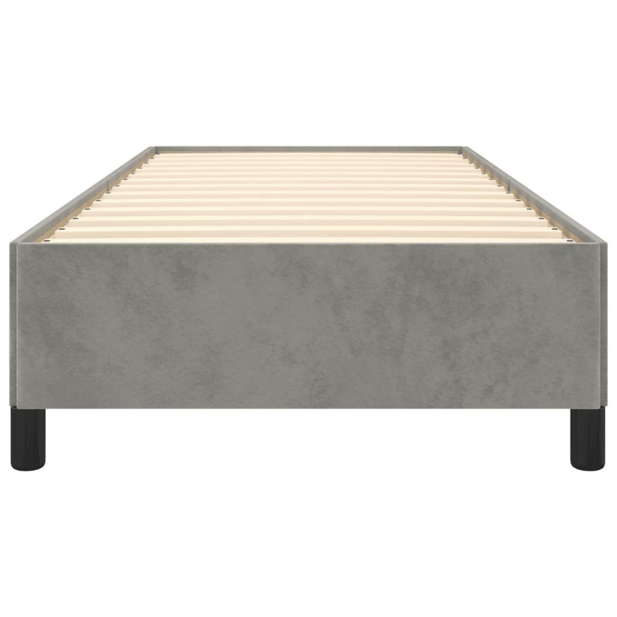 BETTGESTELL Ohne Matratze Hellgrau 90/200 Cm Samt - Grau, Textil (90/200cm) - vidaXL