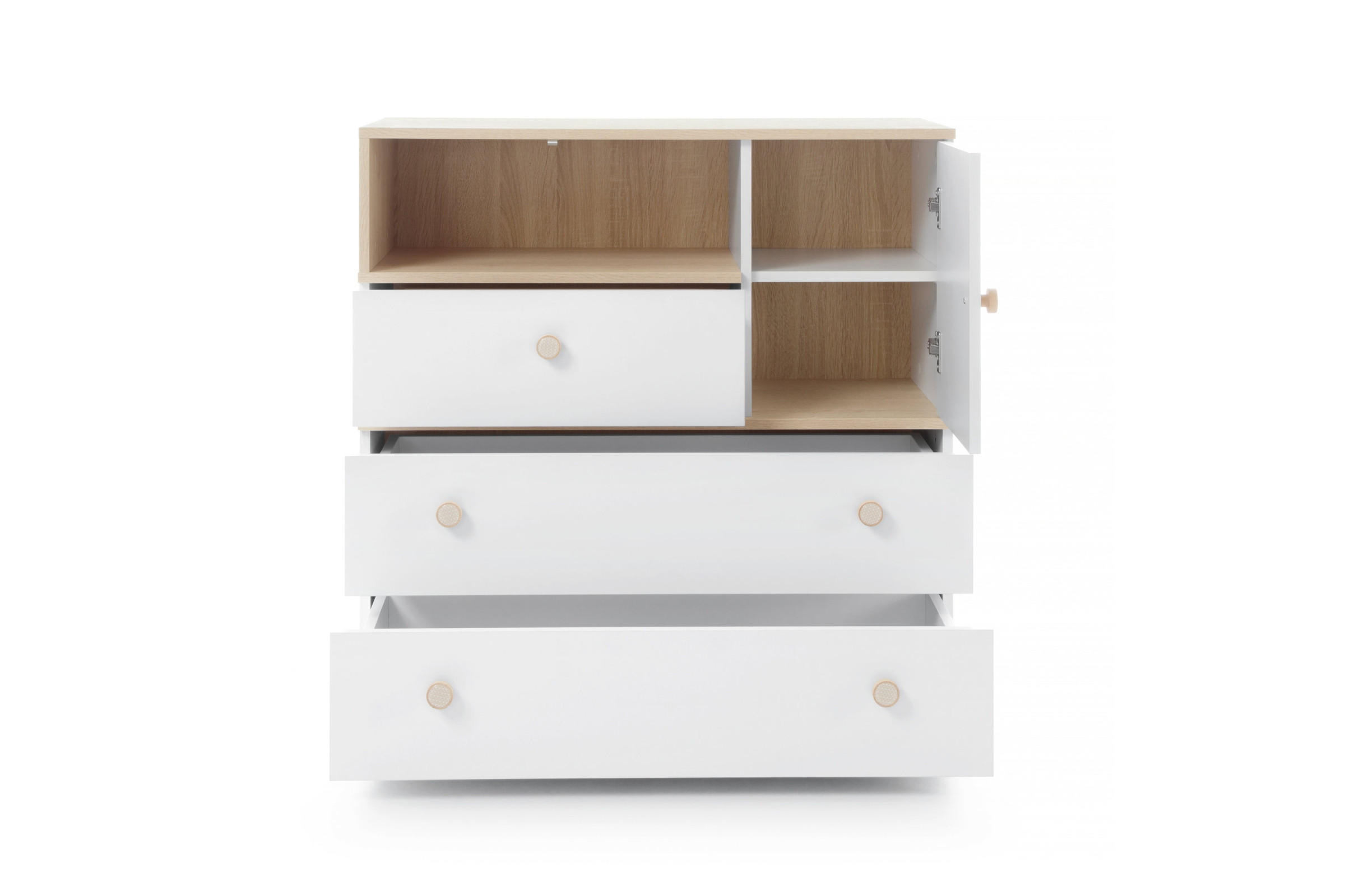 KINDERKOMMODE OKTAVIA 04 90/40/90 in Weiß Matt / Eiche - Eichefarben/Weiß, Holzwerkstoff (90/90/40cm) - Deine Möbel 24