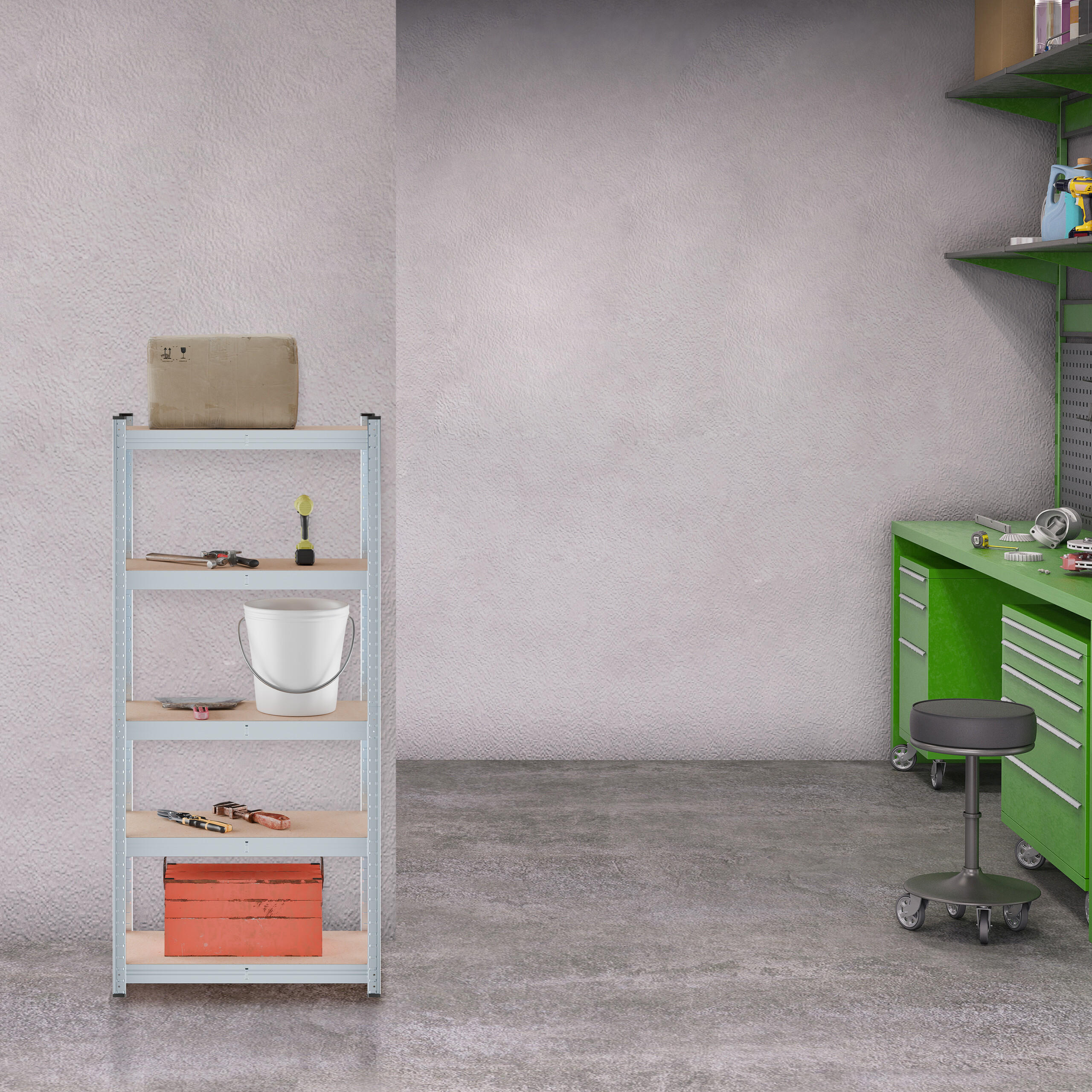 SCHWERLASTREGAL - Multicolor, Holzwerkstoff/Kunststoff (70/150/30cm) - Relaxdays