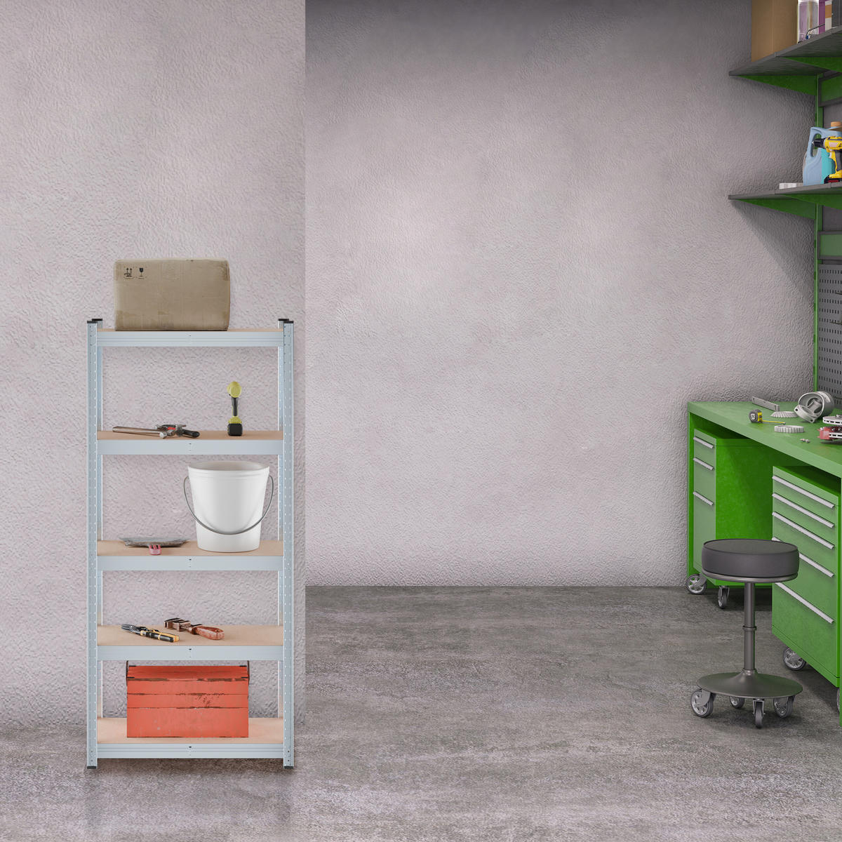 SCHWERLASTREGAL - Multicolor, Holzwerkstoff/Kunststoff (70/150/30cm) - Relaxdays