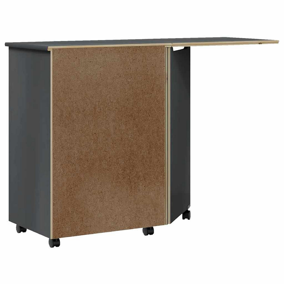 ROLLSCHRANK MIT SCHREIBTISCH MOSS GRAU MASSIVHOLZ KIEFER - Grau, Holz (39/74.5/105.5cm) - vidaXL