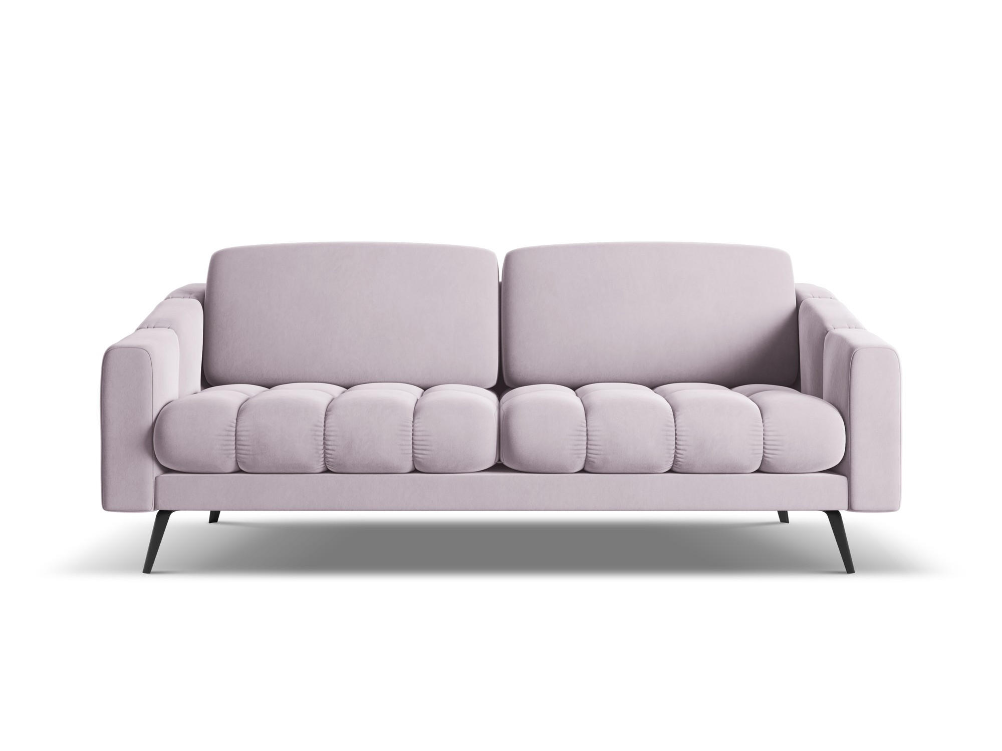 3-SITZER SOFA Samt Stoff Violett - Lila/Flieder, Textil/Metall (202/80/95cm) - Makamii