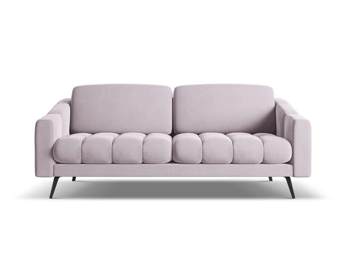 3-SITZER SOFA Samt Stoff Violett - Lila/Flieder, Textil/Metall (202/80/95cm) - Makamii