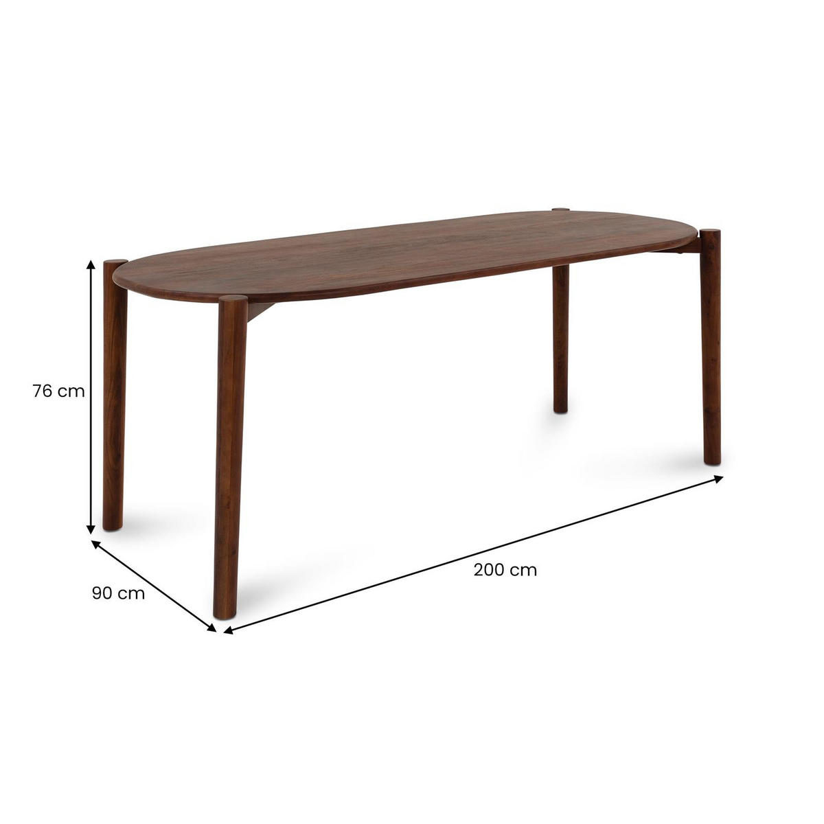 ESSTISCH SALEM dunkelbraun - Dunkelbraun, Holz (90/200/76cm) - IDIMEX