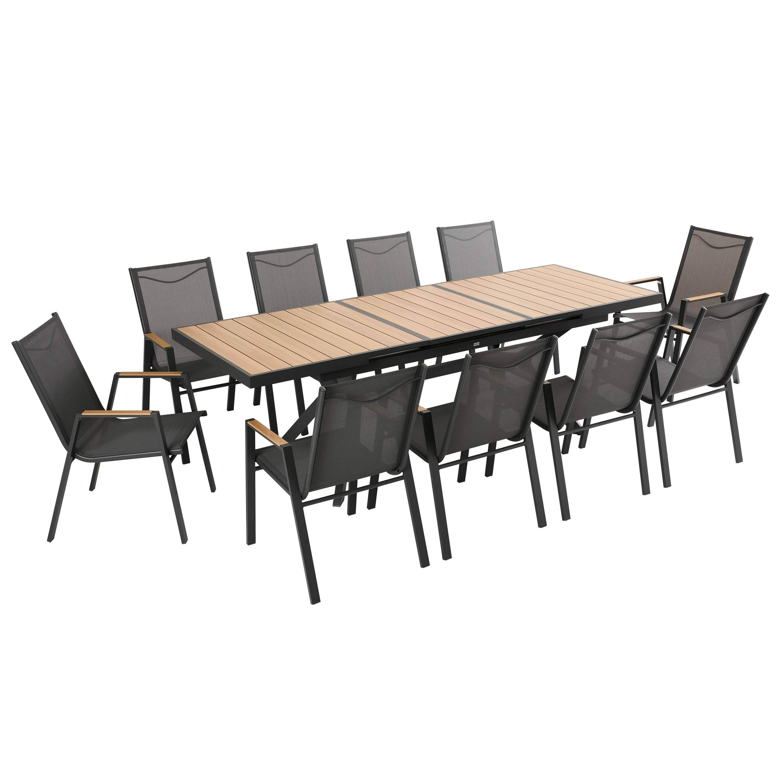GARTENSET 11er-tlg., Grau - Grau, Metall - Oviala