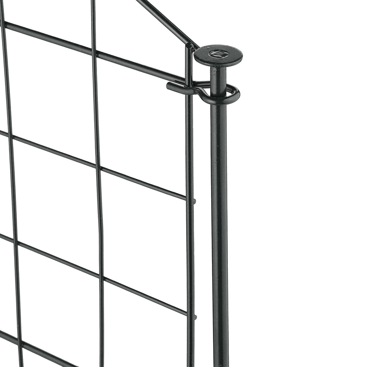 TEICHZAUN-SET - Schwarz, Metall (375/79cm) - Relaxdays