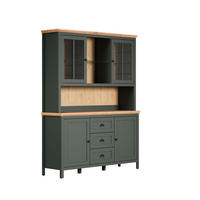 BUFFETSCHRANK mit LED-Beleuchtung, 4 Türen, 3 Schubladen und 2 Nischen H198 cm - Stanton - Grün, Holzwerkstoff (146/146/198cm) - Trendteam