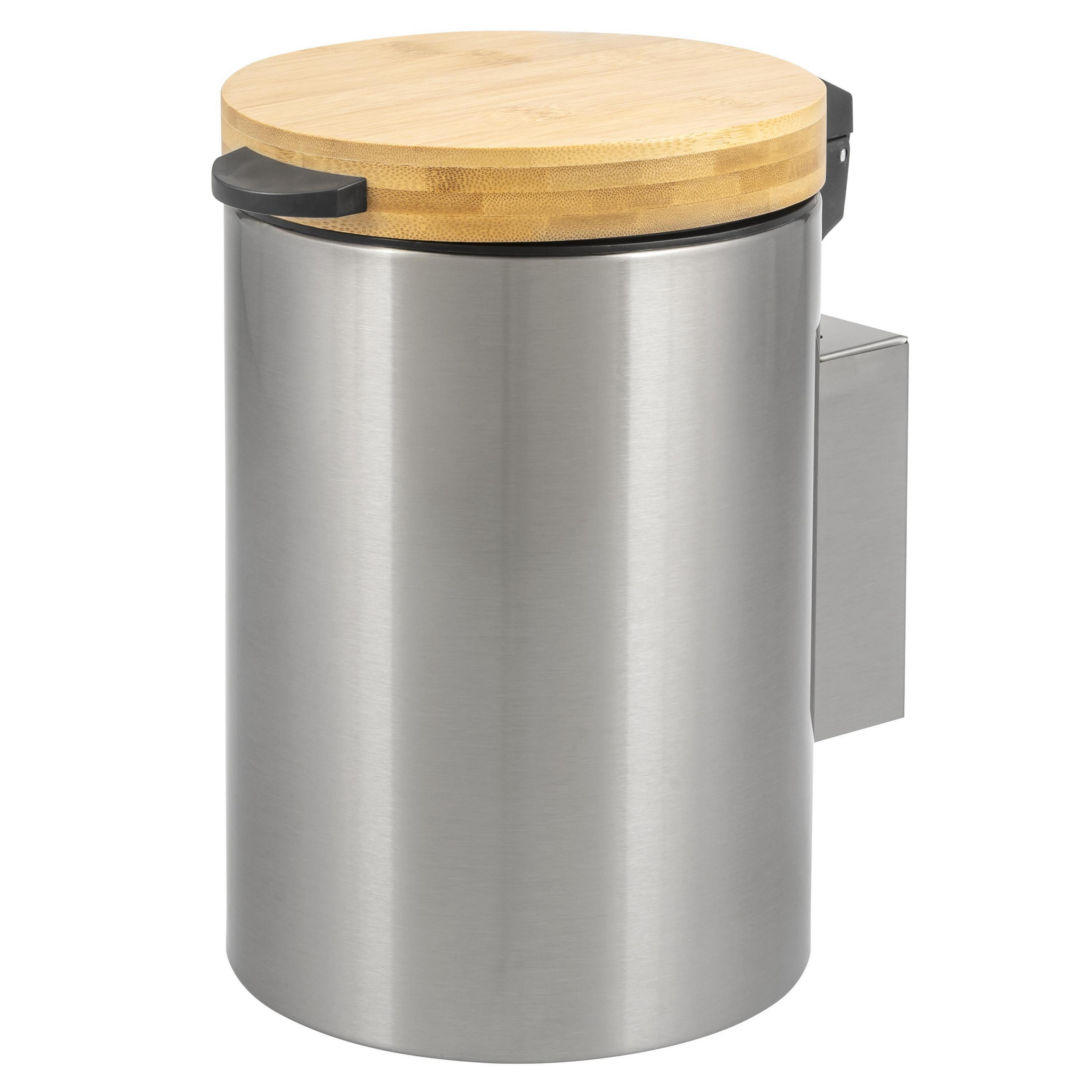 WAND-KOSMETIKEIMER 3 L, rund, Edelstahl - Edelstahlfarben, Metall (17/25/23cm) - bremermann