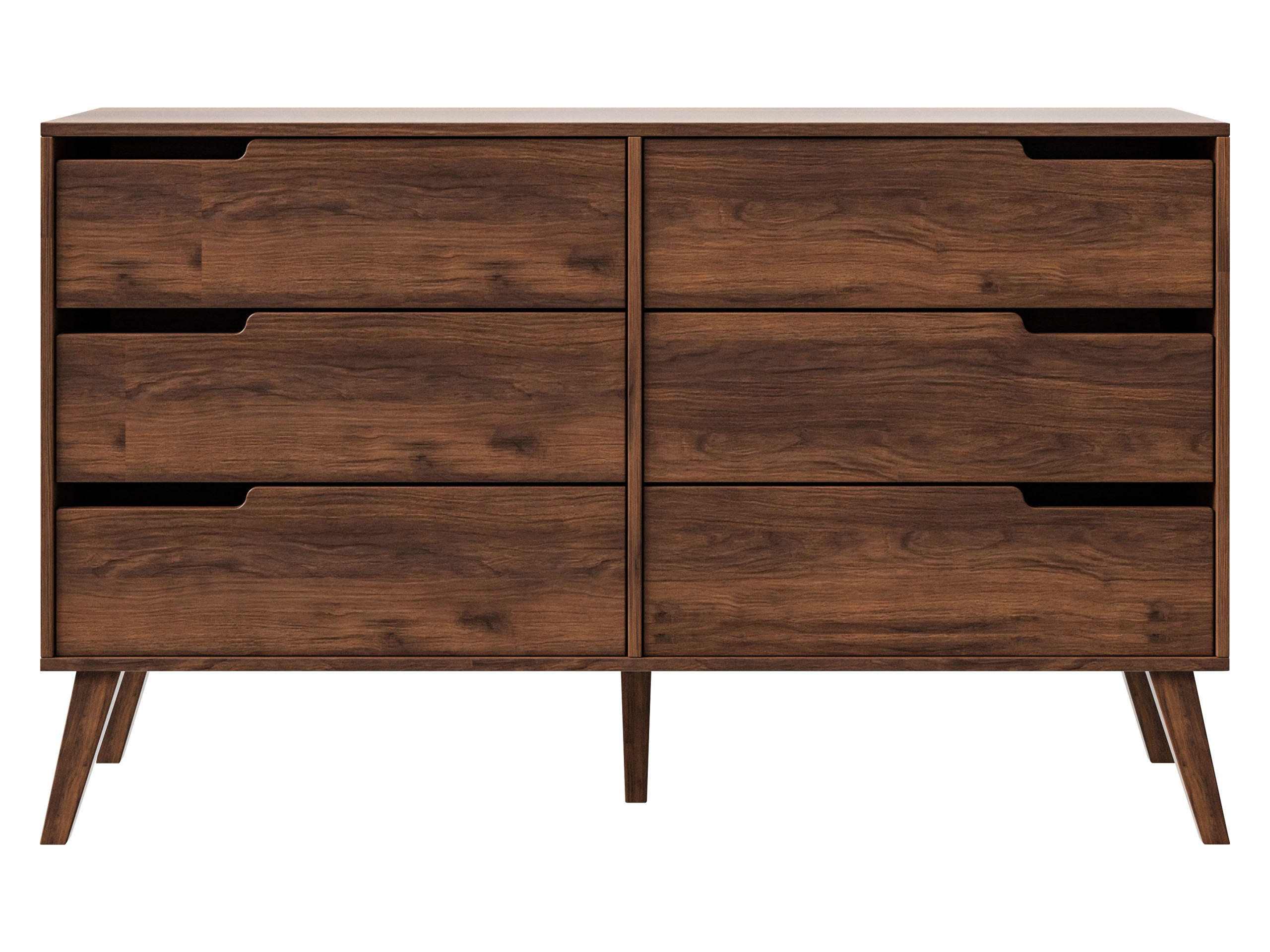 KOMMODE Nordelo 6S - Nussbaumfarben, Holz/Holzwerkstoff (137/80/40cm) - MIRJAN24