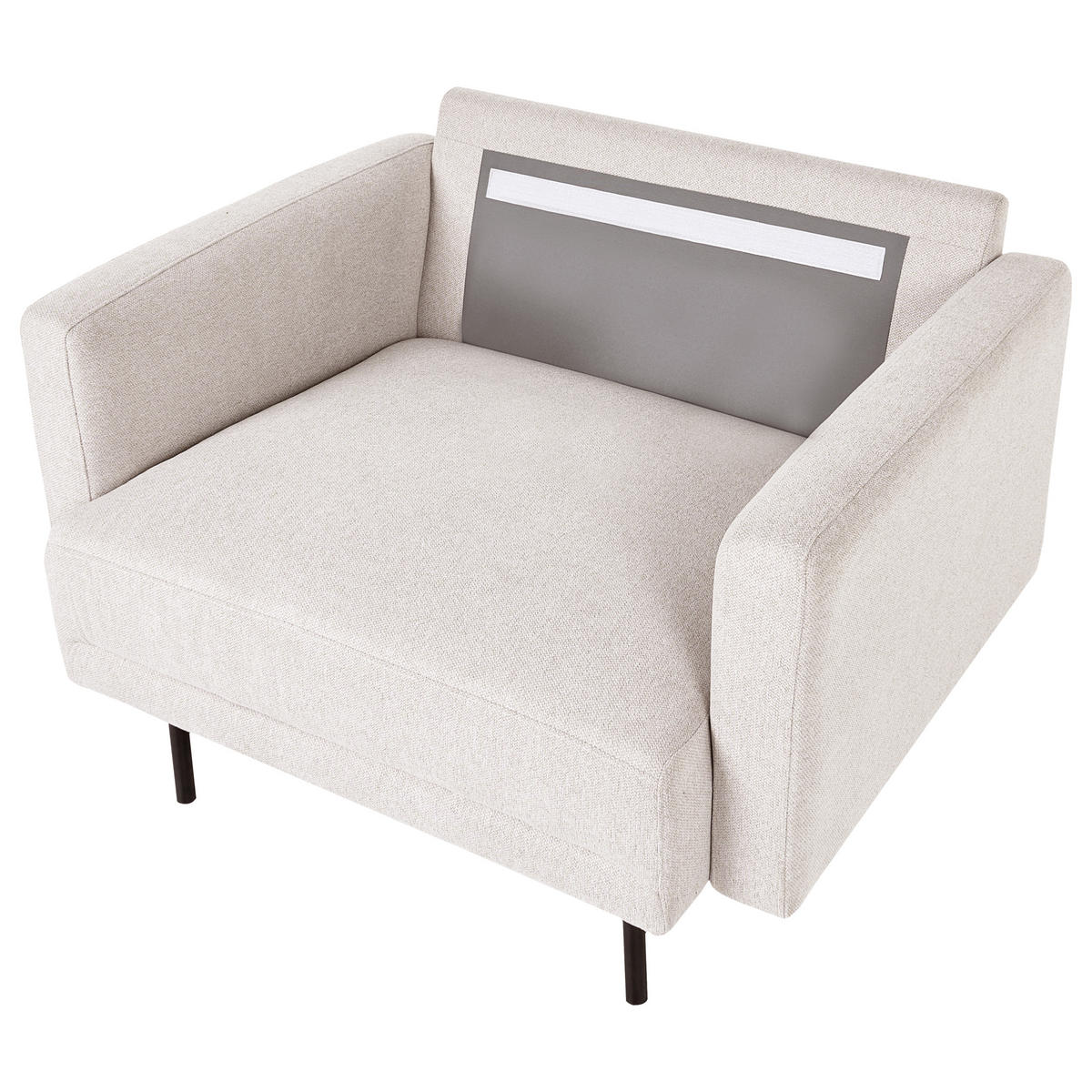 SESSEL Stoff Hellbeige Breda - Beige/Schwarz, Textil (100/85/85cm) - Beliani