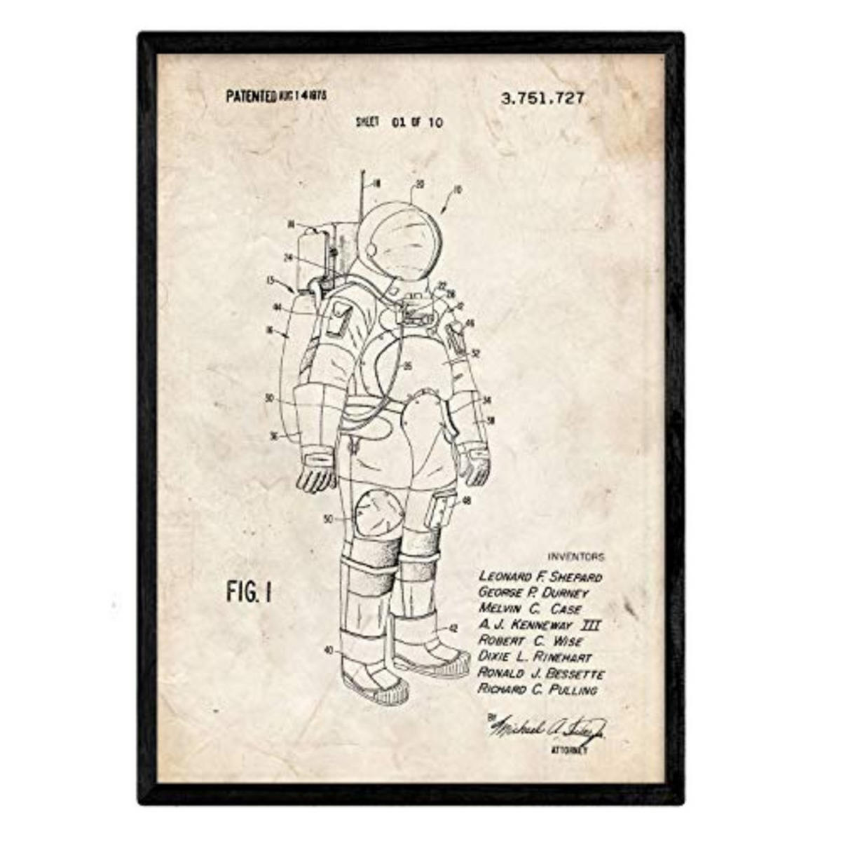POSTER Astronautenanzug Patent A3 Rahmenlos - Klar, Papier (29.7/5/42cm) - Nacnic