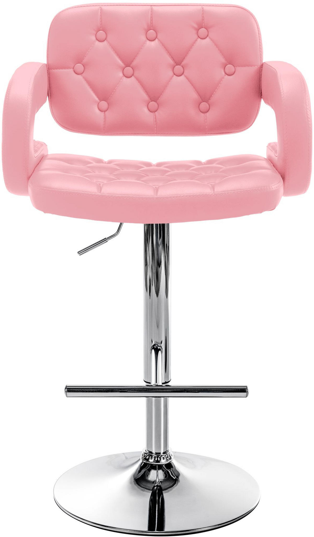 BARHOCKER Lederlook pink - Chromfarben/Pink, Textil/Metall (62/103/55cm) - CLP