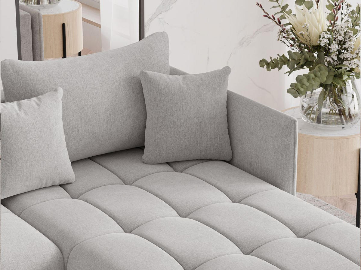 ECKSOFA Ardi U Grau - Grau, Holz/Textil (353/180cm) - Graingold