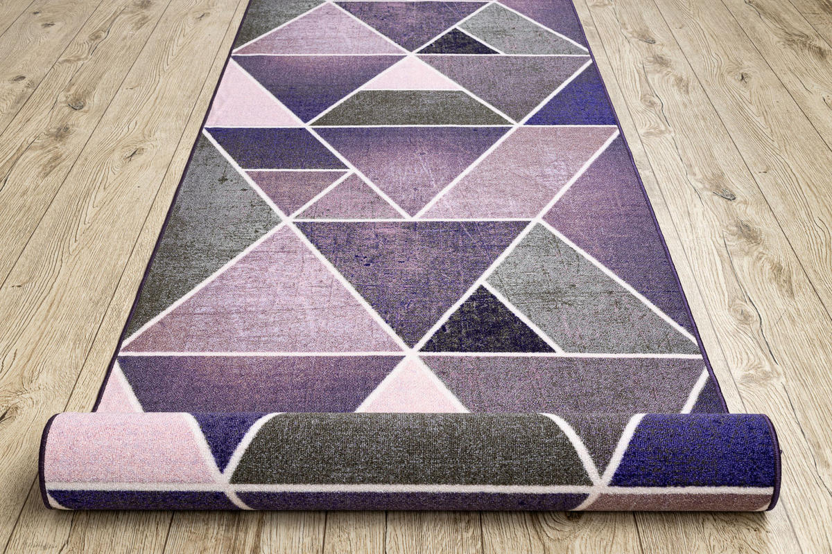 LÄUFER Antirutsch DREIECKE 57/120 cm - Lila, Textil (57/120cm) - rugsX